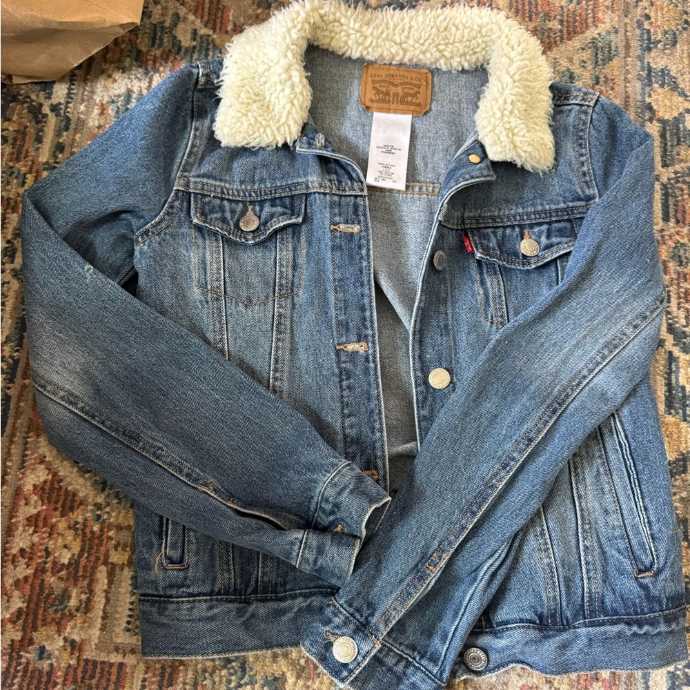 Levi's Blue Denim Jacket with Sherpa Collar